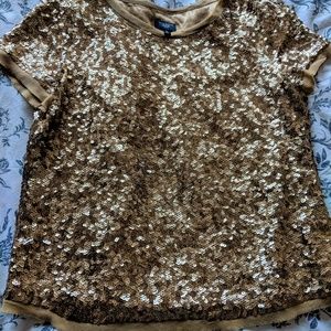 Talbots  Gold Sequin Top